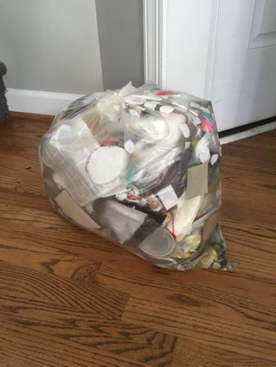 Our second bag of trash for the year.