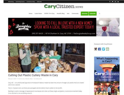 TZW in the Cary Citizen: Cutting Out Plastic Cutlery Waste in Cary