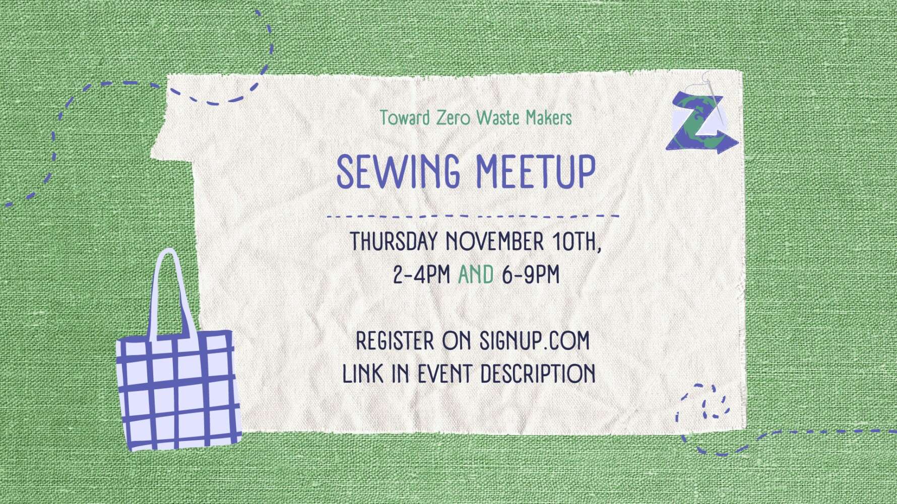 Maker's Sewing meetup invitation