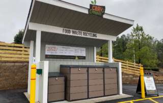 Photo of the compost station at Mills Park in Cary